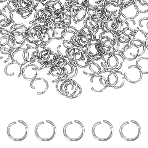 QUARKZMAN 350 Stück Offene Sprungringe, 4mm Edelstahl-Spalt-O-Ringe 0,6mm Dick Verbinder-Ring für Armband Halskette Anhänger Schmuck Schlüsselanhänger DIY Handwerk Herstellung, Silber von QUARKZMAN