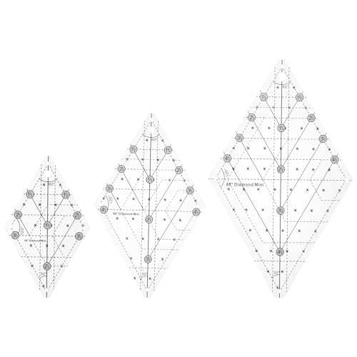 QUARKZMAN 3Stk Quilten Schneide Schablone Acryl Stepp Vorlagen für Quilten Nähen Schneiden Muster Quilten Lineale und Schablonen für Sägen Gerät Schneidematte Kunst und Handwerk von QUARKZMAN