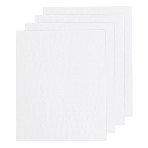 QUARKZMAN 4 Blatt 3D Nagelsticker mit Englischen Buchstaben A-Z, 9.2 cm Selbstklebende Nail Art Sticker, Nagel Aufkleber, Nageldesign Zubehör, Handyhüllen DIY Dekorationen (Weiß) von QUARKZMAN