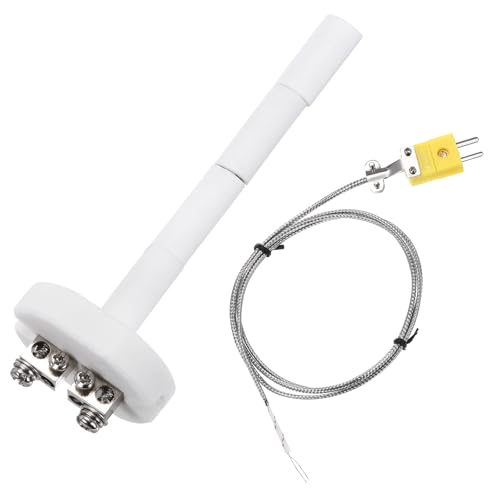 QUARKZMAN 4" K-Typ Keramik Brennofen Thermoelement Sensorsonde für Muffelofen, mit 3,3ft Thermoelementdraht, hohe Temperatur 1100°C 2x100mm von QUARKZMAN