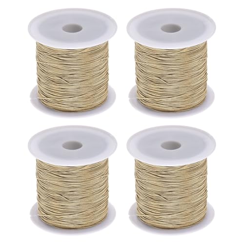 QUARKZMAN 4 Rollen Nylon-Schnur 45 Yards 0,4 mm Nylon-Schnur Perlen Satin-Schnur für Armband Schmuck Chinesische Knotenschnur Halsketten Kumihimo Freundschaftsarmbänder Handwerk, Khaki QUARKZMAN 4 Rollen Nylon-Schnur 45 Yards 0,4 mm Nylon-Schnur Perlen Satin-Schnur für Armband Schmuck Chinesische Knotenschnur Halsketten Kumihimo Freundschaftsarmbänder Handwerk, Khaki von QUARKZMAN