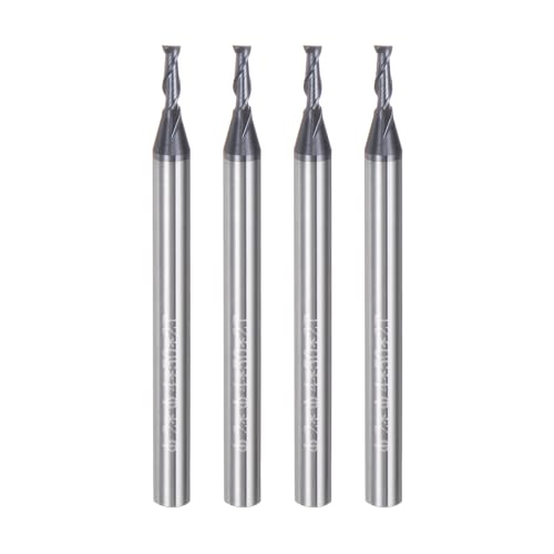 QUARKZMAN 4 Stück 2mm Durchmesser 4mm Schaft Vierkant-Nasenfräser 2 Schneiden HRC45 Hartmetall AlTiN-beschichtete CNC-Fräser-Werkzeuge für Endfräsen CNC-Bearbeitung, Schwarz QUARKZMAN 4 Stück 2mm Durchmesser 4mm Schaft Vierkant-Nasenfräser 2 Schneiden HRC45 Hartmetall AlTiN-beschichtete CNC-Fräser-Werkzeuge für Endfräsen CNC-Bearbeitung, Schwarz von QUARKZMAN