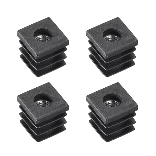 QUARKZMAN 4 Stück Einsätze für Vierkantrohre mit M6 Gewinde, für 0,63" x0,63 OD Vierkantrohr, schwarzer Kunststoffstopfen Rollenstuhl-Endkappen Möbelbein-Stopfen QUARKZMAN 4 Stück Einsätze für Vierkantrohre mit M6 Gewinde, für 0,63" x0,63 OD Vierkantrohr, schwarzer Kunststoffstopfen Rollenstuhl-Endkappen Möbelbein-Stopfen von QUARKZMAN