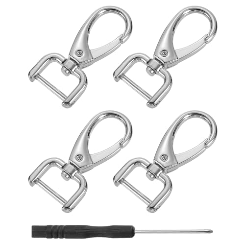 QUARKZMAN 4 Stück Karabiner Schlüsselanhänger Schwenk Karabinerhaken, 15mm D Ring Abnehmbarer Schnapphaken Metall Karabinerhaken mit Schraubendreher für Geldbörse DIY Handwerk, Silber QUARKZMAN 4 Stück Karabiner Schlüsselanhänger Schwenk Karabinerhaken, 15mm D Ring Abnehmbarer Schnapphaken Metall Karabinerhaken mit Schraubendreher für Geldbörse DIY Handwerk, Silber von QUARKZMAN