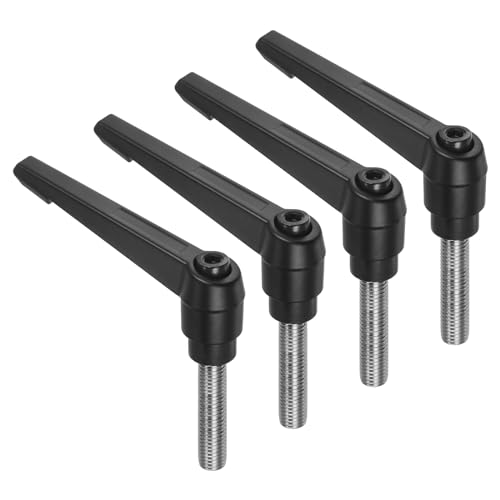 QUARKZMAN 4 Stück Klemmhebel, M12 x 50mm Gewindestift aus Edelstahl 304, verstellbare Griffe mit Schnellspann-Ratschenknopf, schwarz QUARKZMAN 4 Stück Klemmhebel, M12 x 50mm Gewindestift aus Edelstahl 304, verstellbare Griffe mit Schnellspann-Ratschenknopf, schwarz von QUARKZMAN