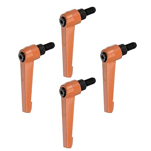 QUARKZMAN 4 Stück Klemmhebel Griff M8 x 16mm Außengewinde Schrauben Spritzbeschichter Kohlenstoffstahl Verstellbare Handgriffe Spannhebel Befestigung für Werkzeugmaschinen Geräte, Orange von QUARKZMAN