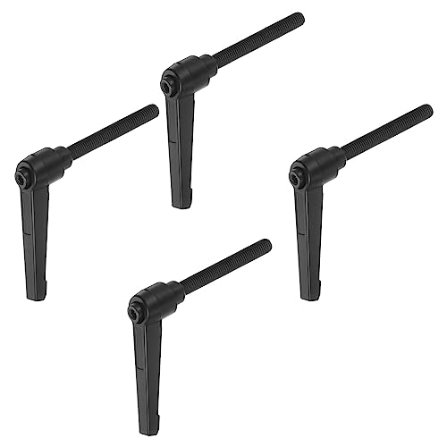 QUARKZMAN 4 Stück Klemmhebel Griff M8 x 80mm Außengewinde Schraube, Aluminiumlegierung Verstellbare Handgriffe Spannhebel für Werkzeugmaschinen Schweißgeräte Druckgeräte, Schwarz von QUARKZMAN