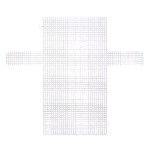 QUARKZMAN 4 Stück Kunststoff-Mesh-Leinwandblatt 4 Stück 36 cm/ 14,2" für Häkelbeutelherstellung Kreuz-Blank-Leinwand für Stickerei Nadelspitze, Tasche, Strickhäkelnetz, Weiß von QUARKZMAN