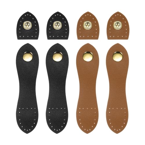 QUARKZMAN 4 Stück Leder-Druckknöpfe, zum Annähen von Knebelverschlüssen, Druckknöpfe Tab-Verschluss Schnallen Ersatz für Taschen Jacken DIY Handwerk Nähen, Schwarz, Braun QUARKZMAN 4 Stück Leder-Druckknöpfe, zum Annähen von Knebelverschlüssen, Druckknöpfe Tab-Verschluss Schnallen Ersatz für Taschen Jacken DIY Handwerk Nähen, Schwarz, Braun von QUARKZMAN