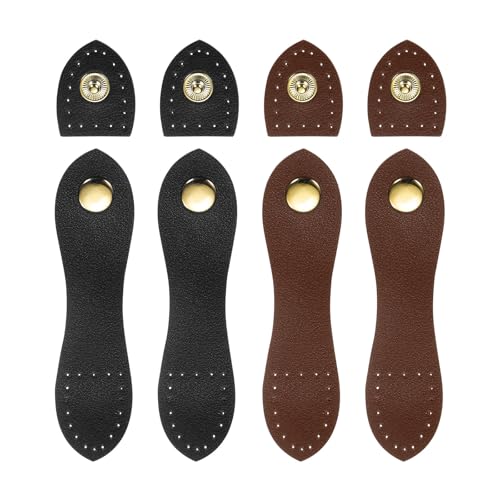 QUARKZMAN 4 Stück Leder-Druckknöpfe, zum Annähen von Knebelverschlüssen, Druckknöpfe Tab-Verschluss Schnallen Ersatz für Taschen Jacken DIY Handwerk Nähen, Schwarz, Dunkelbraun QUARKZMAN 4 Stück Leder-Druckknöpfe, zum Annähen von Knebelverschlüssen, Druckknöpfe Tab-Verschluss Schnallen Ersatz für Taschen Jacken DIY Handwerk Nähen, Schwarz, Dunkelbraun von QUARKZMAN