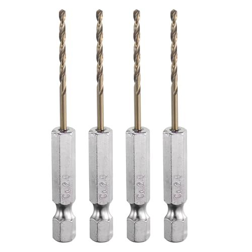 QUARKZMAN 4 Stück Metallbohrer 2 mm x 70 mm, M35 HSS Spiral-Bohrersatz, 1/4'' Sechskantschaft für Metall, Stahl, Kupfer, Aluminium, Zinklegierung, Holz QUARKZMAN 4 Stück Metallbohrer 2 mm x 70 mm, M35 HSS Spiral-Bohrersatz, 1/4'' Sechskantschaft für Metall, Stahl, Kupfer, Aluminium, Zinklegierung, Holz von QUARKZMAN