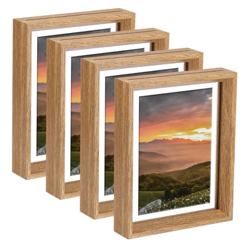 QUARKZMAN 4 Stück Schwebe-Rahmen, 8 x 6 Zoll Natürliche Holz Bilderrahmen Für Gepresste Blumen Stehend Wandhängend Bildersammlung, Holzton QUARKZMAN 4 Stück Schwebe-Rahmen, 8 x 6 Zoll Natürliche Holz Bilderrahmen Für Gepresste Blumen Stehend Wandhängend Bildersammlung, Holzton von QUARKZMAN