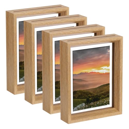 QUARKZMAN 4 Stück Schwebe Rahmen 7 x 5 Zoll Natürliche Holz Bilderrahmen Für Gepresste Blumen Stehend Wandhängend Bildersammlung Holzton QUARKZMAN 4 Stück Schwebe Rahmen 7 x 5 Zoll Natürliche Holz Bilderrahmen Für Gepresste Blumen Stehend Wandhängend Bildersammlung Holzton von QUARKZMAN