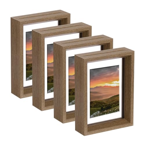 QUARKZMAN 4 Stück Schwebe Rahmen 7 x 5 Zoll Natürliche Holz Bilderrahmen Für Gepresste Blumen Stehend Wandhängend Bildersammlung Walnuss QUARKZMAN 4 Stück Schwebe Rahmen 7 x 5 Zoll Natürliche Holz Bilderrahmen Für Gepresste Blumen Stehend Wandhängend Bildersammlung Walnuss von QUARKZMAN