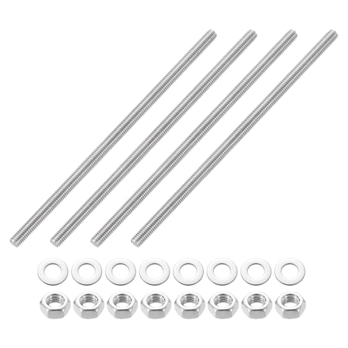 QUARKZMAN 4 Stück Vollgewinde-Stange, M6 x 150mm 201 Edelstahl Rechtsgewinde-Stangen mit Muttern und Unterlegscheiben Vollgewinde-Stangenstange für Klemmen, Hänger und U-Bolzen QUARKZMAN 4 Stück Vollgewinde-Stange, M6 x 150mm 201 Edelstahl Rechtsgewinde-Stangen mit Muttern und Unterlegscheiben Vollgewinde-Stangenstange für Klemmen, Hänger und U-Bolzen von QUARKZMAN