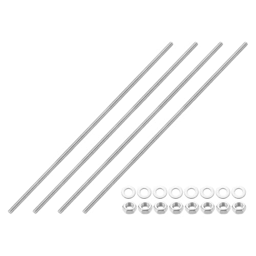 QUARKZMAN 4 Stück Vollgewinde-Stange, M6 x 300mm 201 Edelstahl Rechtsgewinde-Stangen mit Muttern und Unterlegscheiben Vollgewinde-Stangenstange für Klemmen, Hänger und U-Bolzen QUARKZMAN 4 Stück Vollgewinde-Stange, M6 x 300mm 201 Edelstahl Rechtsgewinde-Stangen mit Muttern und Unterlegscheiben Vollgewinde-Stangenstange für Klemmen, Hänger und U-Bolzen von QUARKZMAN
