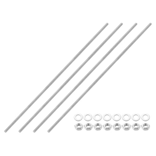 QUARKZMAN 4 Stück Vollgewinde-Stange, M6 x 350mm 201 Edelstahl Rechtsgewinde-Stangen mit Muttern und Unterlegscheiben Vollgewinde-Stangenstange für Klemmen, Hänger und U-Bolzen QUARKZMAN 4 Stück Vollgewinde-Stange, M6 x 350mm 201 Edelstahl Rechtsgewinde-Stangen mit Muttern und Unterlegscheiben Vollgewinde-Stangenstange für Klemmen, Hänger und U-Bolzen von QUARKZMAN