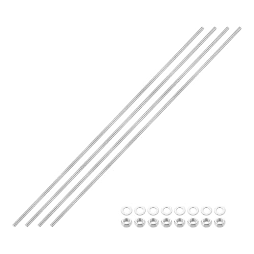 QUARKZMAN 4 Stück Vollgewindestange M5 x 400mm 201 Edelstahl Rechtsgewinde Stangen Mit Muttern Und Unterlegscheiben Vollgewindestange Für Klemmen, Aufhänger Und U-Bolzen QUARKZMAN 4 Stück Vollgewindestange M5 x 400mm 201 Edelstahl Rechtsgewinde Stangen Mit Muttern Und Unterlegscheiben Vollgewindestange Für Klemmen, Aufhänger Und U-Bolzen von QUARKZMAN