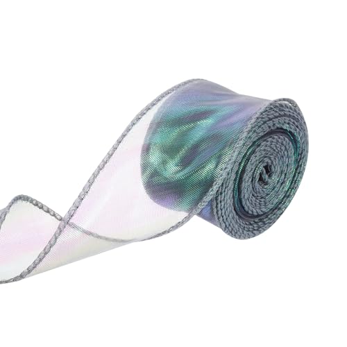 QUARKZMAN 4 cm breites glitzerndes transparentes verkabeltes Organza-Band Pastell Chiffon-Bänder 9 m Grün zum Verpacken von Geschenken, Blumensträußen und Hochzeitstorten QUARKZMAN 4 cm breites glitzerndes transparentes verkabeltes Organza-Band Pastell Chiffon-Bänder 9 m Grün zum Verpacken von Geschenken, Blumensträußen und Hochzeitstorten von QUARKZMAN