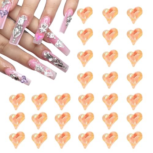 QUARKZMAN 40 Stück 3D Herz Nagel Charme Kristalle Nagel Edelsteine 8x9mm Schiefes Herz-Form Kunst Strass Charme für Valentinstag DIY Dekoration, Reiches Gelb QUARKZMAN 40 Stück 3D Herz Nagel Charme Kristalle Nagel Edelsteine 8x9mm Schiefes Herz-Form Kunst Strass Charme für Valentinstag DIY Dekoration, Reiches Gelb von QUARKZMAN