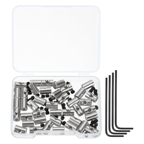 QUARKZMAN 40 Stück Metallverschlüsse, Verschlussstifte mit 9mm(H) und 4 Schraubenschlüssel-Ersatz in Aufbewahrungsbox für Abzeichen, Brosche, Silberton von QUARKZMAN