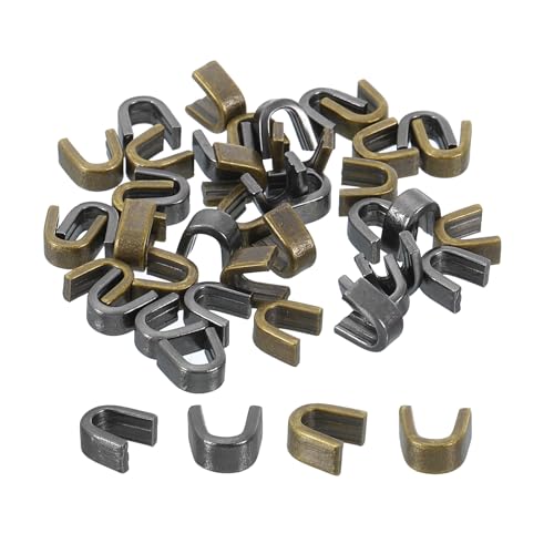 QUARKZMAN 40 Stück Reißverschluss-Schieberhalter - #5 U-Form-Stopper für Taschen, Mäntel, Jacken mit geschlossenen Enden, metallisch schwarz & bronzefarben von QUARKZMAN