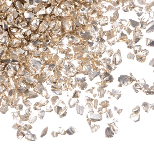 QUARKZMAN 40g Zerbrochenes Glas 2-4mm Glänzendes Elektroplattiertes Unregelmäßiges Glasstücke für Basteln DIY Harzkunst Dekoration Vasenfüller, Champagner Gold QUARKZMAN 40g Zerbrochenes Glas 2-4mm Glänzendes Elektroplattiertes Unregelmäßiges Glasstücke für Basteln DIY Harzkunst Dekoration Vasenfüller, Champagner Gold von QUARKZMAN