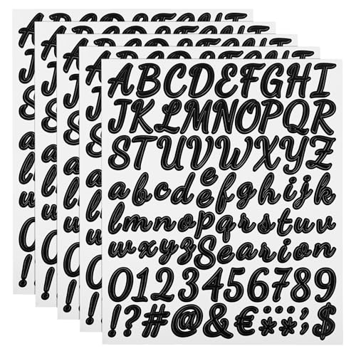 QUARKZMAN 420 Stück 5 Blätter Buchstaben aufkleber, Selbstklebende Nummern Klebebuchstaben Vinyl Wasserdichte für Schriftzug aufkleber Wunschtext Adressnummer DIY Scrapbooking,Schwarz QUARKZMAN 420 Stück 5 Blätter Buchstaben aufkleber, Selbstklebende Nummern Klebebuchstaben Vinyl Wasserdichte für Schriftzug aufkleber Wunschtext Adressnummer DIY Scrapbooking,Schwarz von QUARKZMAN