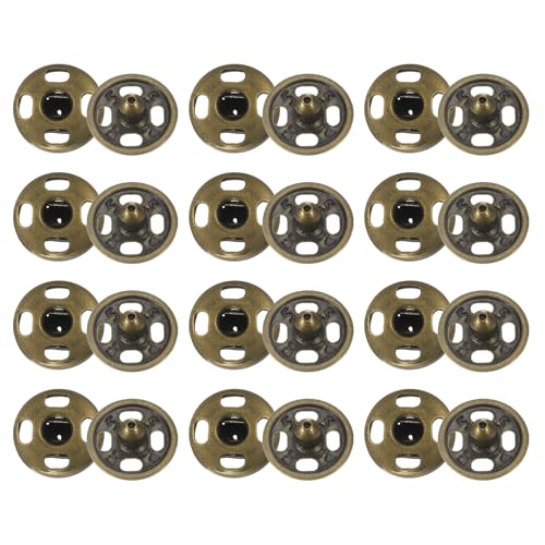 QUARKZMAN 48 Set Nähbare Druckknöpfe Set, 7mm Nähzubehör Metallknöpfe, Bastelknöpfe Ersatz Knopf Nähknöpfe für Jacke Kleidung Jeans Taschen Geldbörse Handtasche Schuhe, Knöpfe Bronze QUARKZMAN 48 Set Nähbare Druckknöpfe Set, 7mm Nähzubehör Metallknöpfe, Bastelknöpfe Ersatz Knopf Nähknöpfe für Jacke Kleidung Jeans Taschen Geldbörse Handtasche Schuhe, Knöpfe Bronze von QUARKZMAN