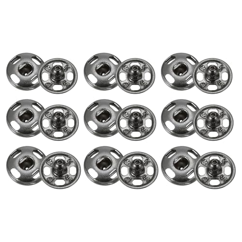 QUARKZMAN 48 Set Nähbare Druckknöpfe Set, 8/10/12mm Nähzubehör Metallknöpfe, Bastelknöpfe Ersatz Nähknöpfe für Jacke Kleidung Jeans Taschen Geldbörse Handtasche Schuhe, Knöpfe Rotguss von QUARKZMAN