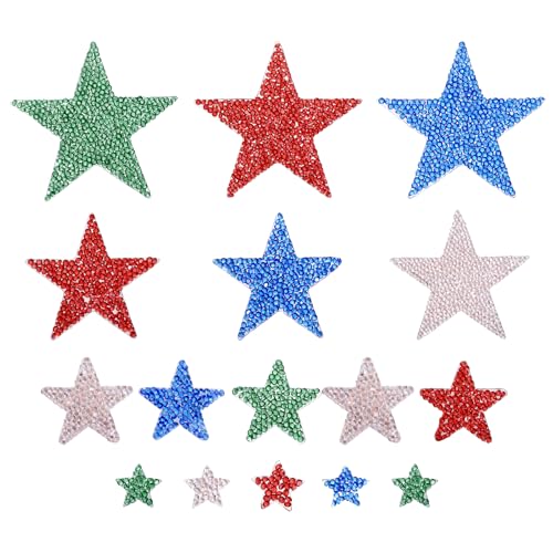 QUARKZMAN 48 Stück Sterne Patches zum Aufbügeln, 2 cm Flicken zum Aufbügeln,Bestickte Aufnäher Bügelflicken für Hut Jacke Jeans Rucksäcke DIY Dekoration(Mischfarbe) von QUARKZMAN