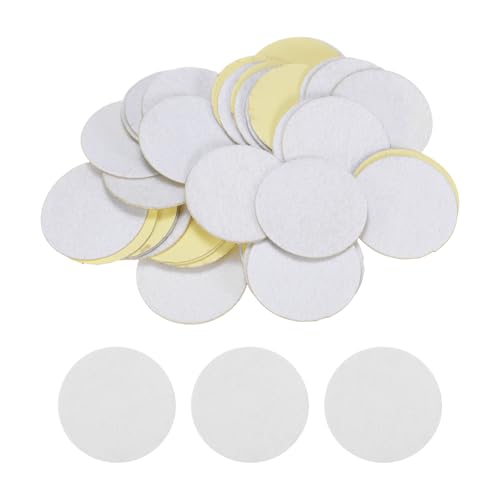 QUARKZMAN 48 Stück runde selbstklebende Filzkreise, 50mm 2" vorgeschnittene Filz Aufkleber aus Vliesstoff für DIY Näh und Handwerksprojekte, weiß von QUARKZMAN