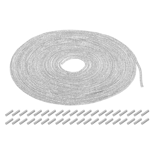 QUARKZMAN 4mm x 10m Strassschlauchseil Bling Kristall Strassseil für DIY Sneakers Pullover Sweatpants Dekoration Silber mit Aglets QUARKZMAN 4mm x 10m Strassschlauchseil Bling Kristall Strassseil für DIY Sneakers Pullover Sweatpants Dekoration Silber mit Aglets von QUARKZMAN