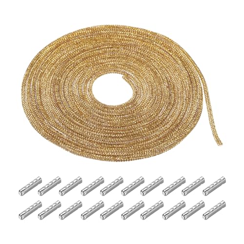 QUARKZMAN 4mm x 5m Strassschlauchseil Bling Kristall Strassseil für DIY Sneakers Pullover Sweatpants Dekoration Gold mit Aglets QUARKZMAN 4mm x 5m Strassschlauchseil Bling Kristall Strassseil für DIY Sneakers Pullover Sweatpants Dekoration Gold mit Aglets von QUARKZMAN
