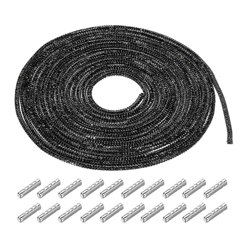 QUARKZMAN 4mm x 5m Strassschlauchseil Bling Kristall Strassseil für DIY Sneakers Sweaters Sweatpants Dekoration Schwarz mit Aglets QUARKZMAN 4mm x 5m Strassschlauchseil Bling Kristall Strassseil für DIY Sneakers Sweaters Sweatpants Dekoration Schwarz mit Aglets von QUARKZMAN