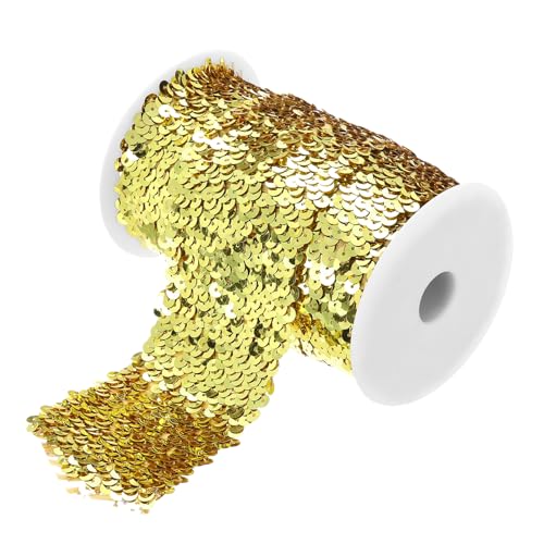QUARKZMAN 5,5 Yards 3 Zoll Elastische Paillettenborte 3-Reihige Flache Paillettenband Paillettenstoffband für Basteln DIY Paillettenfransen Nähen Gold QUARKZMAN 5,5 Yards 3 Zoll Elastische Paillettenborte 3-Reihige Flache Paillettenband Paillettenstoffband für Basteln DIY Paillettenfransen Nähen Gold von QUARKZMAN