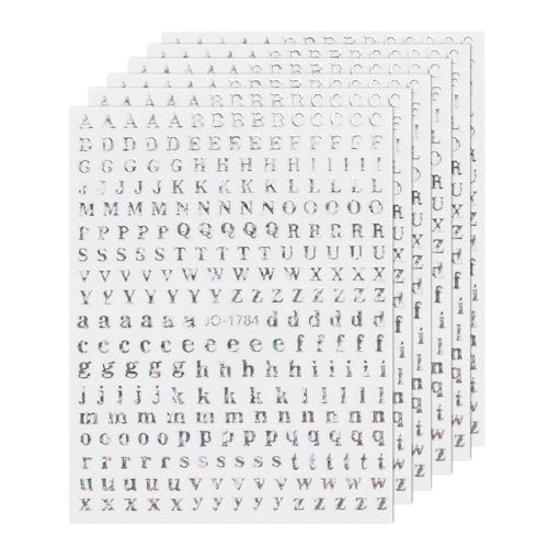 QUARKZMAN 5 Blatt 3D Nagelsticker mit Englischen Buchstaben A-Z, Selbstklebende Nail Art Sticker, Nagel Aufkleber, Nageldesign Zubehör, Handyhüllen DIY Dekorationen (Silber, 270 Stück) von QUARKZMAN
