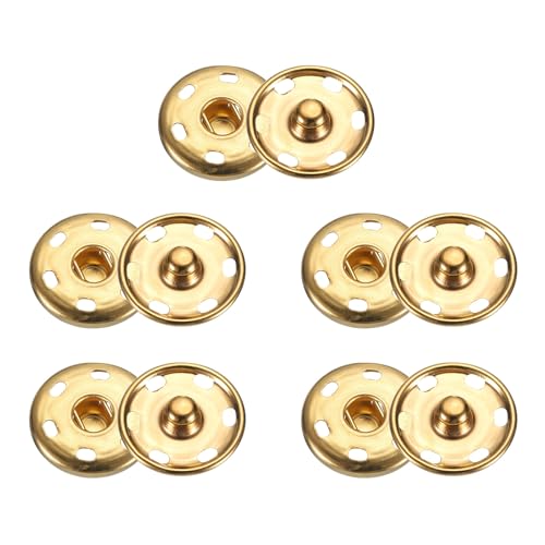 QUARKZMAN 5 Set Nähbare Druckknöpfe Set, 21mm Nähzubehör Metallknöpfe, Bastelknöpfe Ersatz Knopf Nähknöpfe für Jacke Kleidung Jeans Taschen Geldbörse Handtasche Schuhe, Knöpfe Gold QUARKZMAN 5 Set Nähbare Druckknöpfe Set, 21mm Nähzubehör Metallknöpfe, Bastelknöpfe Ersatz Knopf Nähknöpfe für Jacke Kleidung Jeans Taschen Geldbörse Handtasche Schuhe, Knöpfe Gold von QUARKZMAN