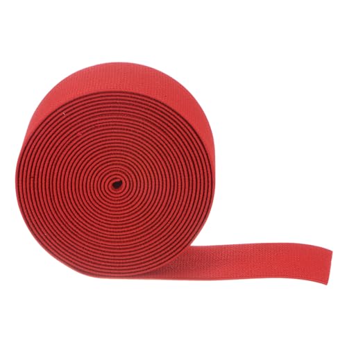 QUARKZMAN 5 Stück Gummiband 50mm Breite Gummibänder Nähen 5 Meter Lang, Hosengummi Elastisches Band Flachgestricktes Rubber Gummilitze für DIY-Projekte Kunsthandwerk Stoffe, Rot von QUARKZMAN