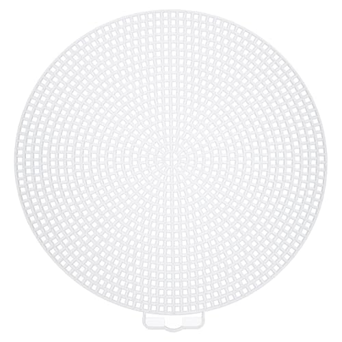 QUARKZMAN 5 Stück 6" Kunststoff-Mesh-Leinwand 13 Count Runde Stickerei Leer Leinwand für Stricken Häkeln Acrylgarn Handwerk, Weiß von QUARKZMAN