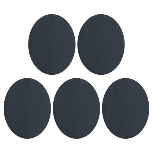 QUARKZMAN 5 Stück Flicken zum Aufbügeln, 140x110mm Ellenbogen Knie Wildlederstoff Flicken, Oval Bügelflicken Aufnäher für Reparatur Patches Kleidung Handwerk Hosen Hemden, Tiefblau von QUARKZMAN