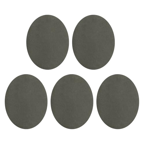 QUARKZMAN 5 Stück Flicken zum Aufbügeln, 140x110mm Ellenbogen Knie Wildlederstoff Flicken, Oval Bügelflicken Aufnäher für Reparatur Patches Kleidung Handwerk Hosen Hemden, Grau von QUARKZMAN