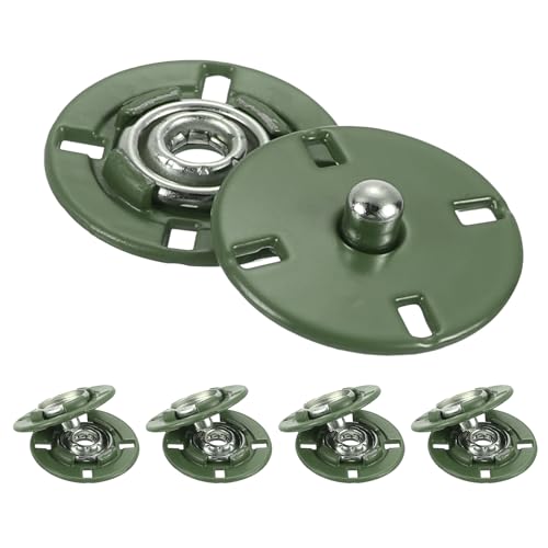 QUARKZMAN 5 Stück Druckknöpfe, Druckknöpfe zum Annähen Druckknopf Druckknöpfe ohne nähen Metall unsichtbarer verschluss schnalle Befestiger Knopf für Kleidung Leder Nähen (Dunkelgrün, 18mm) von QUARKZMAN