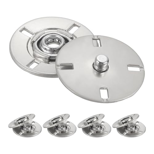 QUARKZMAN 5 Stück Druckknöpfe, Druckknöpfe zum Annähen Druckknopf Druckknöpfe ohne nähen Metall unsichtbarer verschluss schnalle Befestiger Knopf für Kleidung Leder Nähen (Fog Silber, 21mm) von QUARKZMAN