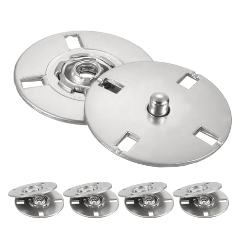 QUARKZMAN 5 Stück Druckknöpfe, Druckknöpfe zum Annähen Druckknopf Druckknöpfe ohne nähen Metall unsichtbarer verschluss schnalle Befestiger Knopf für Kleidung Leder Nähen (Fog Silber, 23mm) von QUARKZMAN