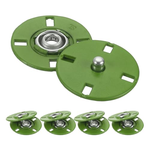 QUARKZMAN 5 Stück Druckknöpfe, Druckknöpfe zum Annähen Druckknopf Druckknöpfe ohne nähen Metall unsichtbarer verschluss schnalle Befestiger Knopf für Kleidung Leder Nähen (Grün, 23mm) von QUARKZMAN