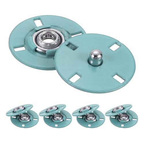 QUARKZMAN 5 Stück Druckknöpfe, Druckknöpfe zum Annähen Druckknopf Druckknöpfe ohne nähen Metall unsichtbarer verschluss schnalle Befestiger Knopf für Kleidung Leder Nähen (Seeblau, 21 mm) von QUARKZMAN