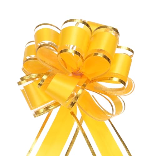 QUARKZMAN 5 Stück Geschenk Schleife 10cm Geschenkbänder Matte Ziehschleife Groß Dekoschleife für Geschenkverpackung Hochzeit Tüten Weihnachten Körbe Auto Deko, Gelb QUARKZMAN 5 Stück Geschenk Schleife 10cm Geschenkbänder Matte Ziehschleife Groß Dekoschleife für Geschenkverpackung Hochzeit Tüten Weihnachten Körbe Auto Deko, Gelb von QUARKZMAN