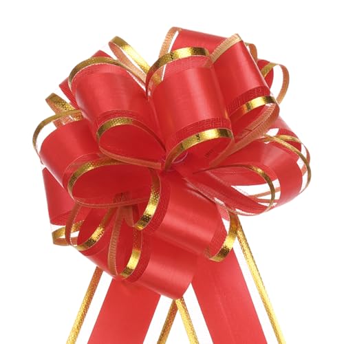 QUARKZMAN 5 Stück Geschenk Schleife 10cm Geschenkbänder Matte Ziehschleife Groß Dekoschleife für Geschenkverpackung Hochzeit Tüten Weihnachten Körbe Auto Deko, Rot QUARKZMAN 5 Stück Geschenk Schleife 10cm Geschenkbänder Matte Ziehschleife Groß Dekoschleife für Geschenkverpackung Hochzeit Tüten Weihnachten Körbe Auto Deko, Rot von QUARKZMAN