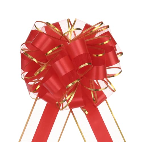 QUARKZMAN 5 Stück Geschenk Schleife 15cm Geschenkbänder Matte Ziehschleife Groß Dekoschleife für Geschenkverpackung Hochzeit Tüten Weihnachten Körbe Auto Deko, Rot QUARKZMAN 5 Stück Geschenk Schleife 15cm Geschenkbänder Matte Ziehschleife Groß Dekoschleife für Geschenkverpackung Hochzeit Tüten Weihnachten Körbe Auto Deko, Rot von QUARKZMAN
